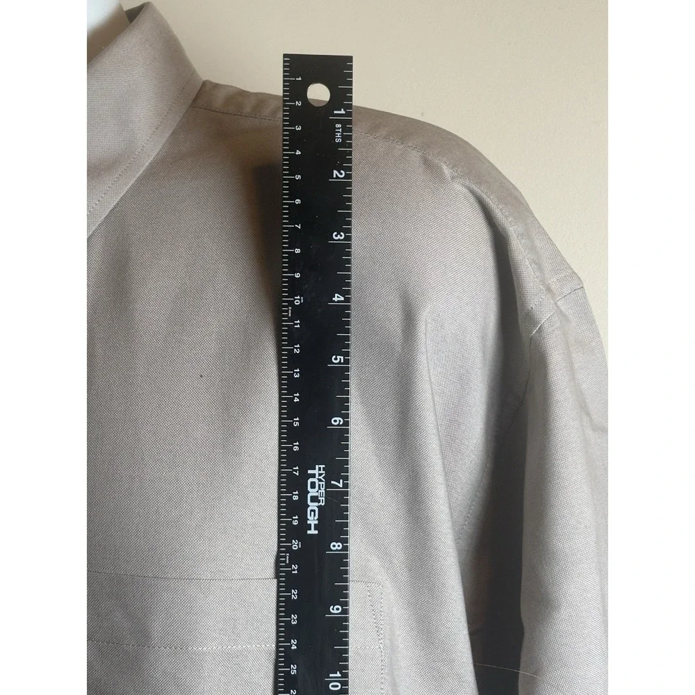Bill Blass Premium Mens XL Tan Button Down Wrinkle Free Long Sleeve - Picture 4 of 9